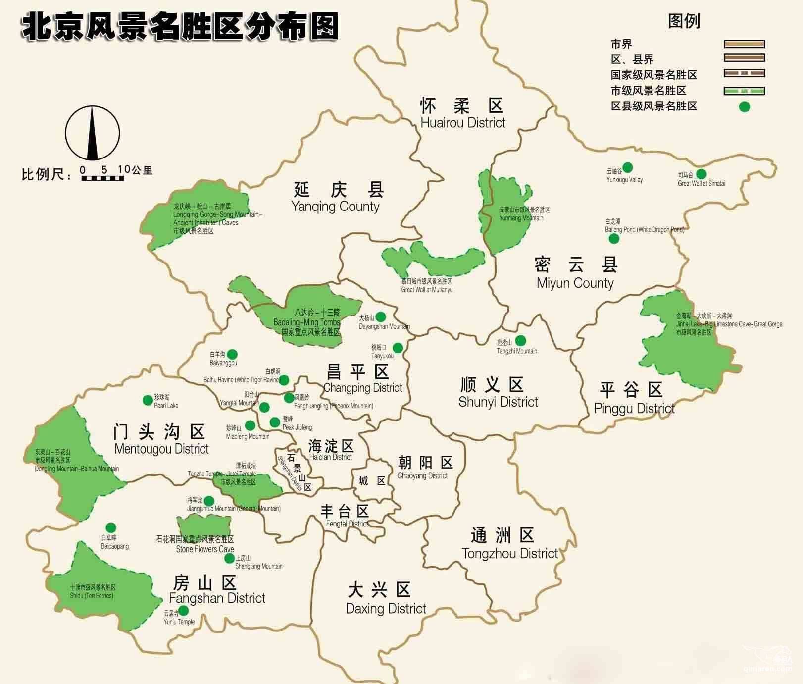 北京旅游地图景点路线图