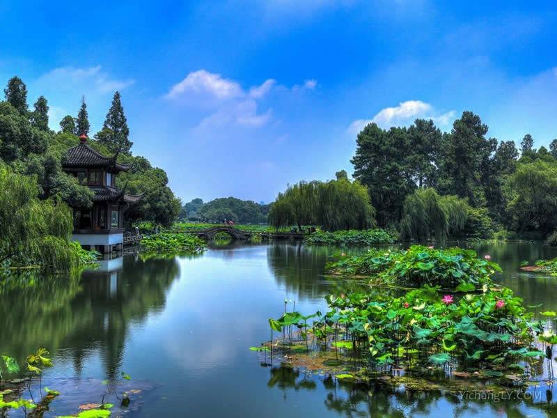 浙江杭州西湖景色的图片全景图